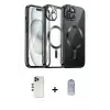 ieg™ iPhone 12 Pro Max Kılıf Nova Işık Özel Seri - Siyah Joko Magic 5D Cam + Shine Kamera Lens - GD