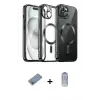 ieg™ iPhone 12 Pro Max Kılıf Nova Işık Özel Seri - Siyah Joko Magic 5D Cam + Shine Kamera Lens Koruma Cam - GI