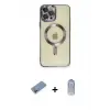 ieg™ iPhone 12 Pro Max Kılıf Nova Işık Özel Seri - Siyah Joko Magic 5D Cam + Shine Kamera Lens Koruma Cam - PE