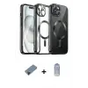 ieg™ iPhone 12 Pro Max Kılıf Nova Işık Özel Seri - Siyah Joko Magic 5D Cam + Shine Kamera Lens Koruma Cam - SH