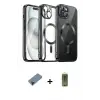 ieg™ iPhone 12 Pro Max Kılıf Nova Işık Özel Seri - Siyah Joko Magic 5D Hayalet Cam + Shine Kamera Lens Koruma Cam - SH
