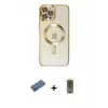 ieg™ iPhone 12 Pro Max Kılıf Nova Işık Özel Seri - Siyah Joko Magic 5D Hayalet Cam + Shine Kamera Lens Koruma Cam - GD