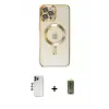 ieg™ iPhone 12 Pro Max Kılıf Nova Işık Özel Seri - Siyah Joko Magic 5D Hayalet Cam + Shine Kamera Lens - LT