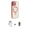 ieg™ iPhone 12 Pro Max Kılıf Nova Işık Özel Seri - Siyah Joko Magic 5D Hayalet Cam + Shine Kamera Lens - LT