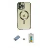 ieg™ iPhone 12 Pro Max Kılıf Nova Işık Özel Seri - Siyah Polymer Nano Ekran Koruyucu + Shine Kamera Lens Koruma Cam - GI
