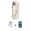 ieg™ iPhone 12 Pro Max Kılıf Nova Işık Prime - Siyah 34D Izgaralı Cam + Shine Kamera Lens - LT