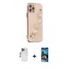ieg™ iPhone 12 Pro Max Kılıf Nova Işık Prime - Siyah 34D Izgaralı Cam + Shine Kamera Lens - LT