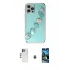 ieg™ iPhone 12 Pro Max Kılıf Nova Işık Prime - Siyah 34D Izgaralı Cam + Shine Kamera Lens - LT