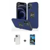 ieg™ iPhone 12 Pro Max Kılıf Odak Form Prime - Siyah 34D Izgaralı Cam + Shine Kamera Lens - LT