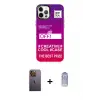 ieg™ iPhone 12 Pro Max Kılıf Siluet Çizgi Koleksiyonu - Siyah Joko Magic 5D Cam + Neon Fosforlu Kamera Lens - SI