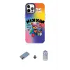 ieg™ iPhone 12 Pro Max Kılıf Siluet Çizgi Koleksiyonu - Siyah Joko Magic 5D Cam + Shine Kamera Lens Koruma Cam - PE