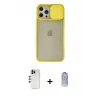 ieg™ iPhone 12 Pro Max Kılıf Vadi Çizgi - Siyah Joko Magic 5D Cam + Shine Kamera Lens - GD
