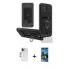 ieg™ iPhone 12 Pro Max Kılıf Vadi Form Prime - Siyah 34D Izgaralı Cam + Shine Kamera Lens - LT