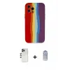 ieg™ iPhone 12 Pro Max Kılıf Yadigar Çizgi - Siyah Joko Magic 5D Cam + Shine Kamera Lens - GD