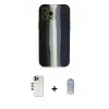 ieg™ iPhone 12 Pro Max Kılıf Yadigar Çizgi - Siyah Joko Magic 5D Cam + Shine Kamera Lens - GD