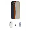 ieg™ iPhone 12 Pro Max Kılıf Yadigar Çizgi - Siyah Joko Magic 5D Cam + Shine Kamera Lens - LT