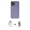 ieg™ iPhone 12 Pro Max Kılıf Yadigar Klasik - Siyah Joko 5D Cam + Shine Kamera Lens - LT
