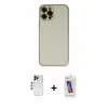 ieg™ iPhone 12 Pro Max Kılıf Yadigar Klasik - Siyah Joko 5D Cam + Shine Kamera Lens - LT