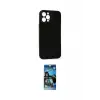ieg™ iPhone 12 Pro Max Kılıf Yadigar Yansıma Serisi - Siyah 34D Izgaralı Cam