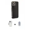 ieg™ iPhone 12 Pro Max Kılıf Yankı Serisi - Siyah Joko Magic 5D Cam + Shine Kamera Lens - LT
