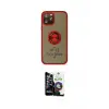 ieg™ iPhone 12 Pro Max Kılıf Yörünge Çizgi - Şeffaf Temperli Cam Ekran Koruyucu