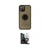 ieg™ iPhone 12 Pro Max Kılıf Yörünge Çizgi - Şeffaf Temperli Cam Ekran Koruyucu