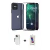 ieg™ iPhone 12 Pro Max Kılıf Zirve Doku - Siyah Joko 5D Cam + Shine Kamera Lens - LT