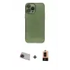 ieg™ iPhone 13 Pro Max Kılıf Ahenk Doku - Şeffaf Maxco Cam Ekran Koruyucu + Rainbow Kamera Lens Koruma Cam - KI