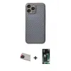 ieg™ iPhone 13 Pro Max Kılıf Ahenk Işık - Şeffaf 360 Full Body Arka Koruyucu + Rainbow Kamera Lens Koruma Cam - KI