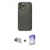 ieg™ iPhone 13 Pro Max Kılıf Ahenk Işık - Siyah Bilvis 5in1 3D Magic Cam Ekran Koruyucu + Rainbow Kamera Lens Koruma Cam - MI