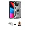 ieg™ iPhone 13 Pro Max Kılıf Ahenk Klasik Koleksiyonu - Şeffaf Maxco Cam Ekran Koruyucu + Pers Alüminyum Kamera Lens - GD