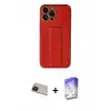 ieg™ iPhone 13 Pro Max Kılıf Akış Doku - Siyah Bilvis 5in1 3D Magic Cam Ekran Koruyucu + Rainbow Kamera Lens Koruma Cam - KI