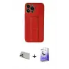 ieg™ iPhone 13 Pro Max Kılıf Akış Doku - Siyah Bilvis 5in1 5D Magic Hayalet Cam Ekran Koruyucu + Rainbow Kamera Lens Koruma Cam - REGD