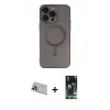 ieg™ iPhone 13 Pro Max Kılıf Akış Minimal Özel Seri - Şeffaf 360 Full Body Arka Koruyucu + Rainbow Kamera Lens Koruma Cam - MR