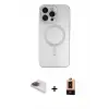 ieg™ iPhone 13 Pro Max Kılıf Akış Minimal Özel Seri - Şeffaf Maxco Cam Ekran Koruyucu + Pers Alüminyum Kamera Lens - GI