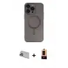 ieg™ iPhone 13 Pro Max Kılıf Akış Minimal Özel Seri - Şeffaf Maxco Cam Ekran Koruyucu + Rainbow Kamera Lens Koruma Cam - MR