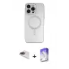 ieg™ iPhone 13 Pro Max Kılıf Akış Minimal Özel Seri - Siyah Bilvis 5in1 3D Magic Cam Ekran Koruyucu + Pers Alüminyum Kamera Lens - GI
