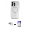 ieg™ iPhone 13 Pro Max Kılıf Akış Minimal Özel Seri - Siyah Bilvis 5in1 3D Magic Cam Ekran Koruyucu + Pers Alüminyum Kamera Lens - SABE