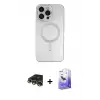 ieg™ iPhone 13 Pro Max Kılıf Akış Minimal Özel Seri - Siyah Bilvis 5in1 5D Magic Hayalet Cam Ekran Koruyucu + Raze Metal Kamera Lens - GD