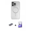 ieg™ iPhone 13 Pro Max Kılıf Akış Minimal Özel Seri - Siyah Bilvis 5in1 5D Magic Hayalet Cam Ekran Koruyucu + Renkli Kamera Lens Koruma Cam - TU