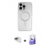 ieg™ iPhone 13 Pro Max Kılıf Akış Minimal Özel Seri - Siyah Bilvis 5in1 5D Magic Hayalet Cam Ekran Koruyucu + Pers Alüminyum Kamera Lens - GI