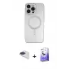 ieg™ iPhone 13 Pro Max Kılıf Akış Minimal Özel Seri - Siyah Bilvis 5in1 5D Magic Hayalet Cam Ekran Koruyucu + Pers Alüminyum Kamera Lens - LT