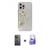 ieg™ iPhone 13 Pro Max Kılıf Eksen Asil Prime - Siyah Bilvis 5in1 5D Magic Hayalet Cam Ekran Koruyucu + Neon Fosforlu Kamera Lens - YL