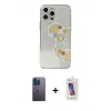 ieg™ iPhone 13 Pro Max Kılıf Eksen Asil Prime - Siyah Joko 5D Cam + Neon Fosforlu Kamera Lens - MI