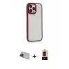ieg™ iPhone 13 Pro Max Kılıf Eksen Doku Prime - Şeffaf Maxco Cam Ekran Koruyucu + Rainbow Kamera Lens Koruma Cam - MI