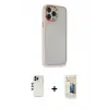 ieg™ iPhone 13 Pro Max Kılıf Eksen Doku Prime - Siyah 6D Mat Seramik Hayalet Nano Ekran Koruyucu + Shine Kamera Lens - GD