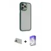 ieg™ iPhone 13 Pro Max Kılıf Eksen Doku Prime - Siyah Bilvis 5in1 3D Magic Cam Ekran Koruyucu + Rainbow Kamera Lens Koruma Cam - BZ