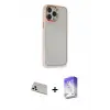ieg™ iPhone 13 Pro Max Kılıf Eksen Doku Prime - Siyah Bilvis 5in1 3D Magic Cam Ekran Koruyucu + Rainbow Kamera Lens Koruma Cam - BZ