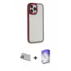 ieg™ iPhone 13 Pro Max Kılıf Eksen Doku Prime - Siyah Bilvis 5in1 3D Magic Cam Ekran Koruyucu + Rainbow Kamera Lens Koruma Cam - BZ
