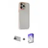 ieg™ iPhone 13 Pro Max Kılıf Eksen Doku Prime - Siyah Bilvis 5in1 3D Magic Cam Ekran Koruyucu + Rainbow Kamera Lens Koruma Cam - MI